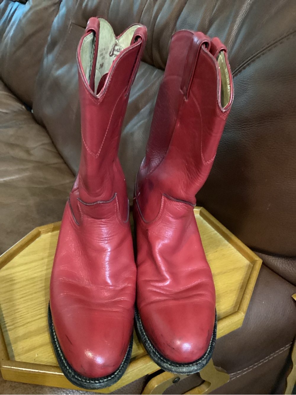Justin’s Women’s Red Leather Western Boots size 7.5